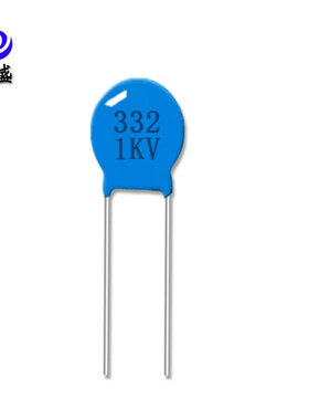 高压陶瓷电容器332M/1KV 3300P 3.3NF 1000V P5MM 蓝色