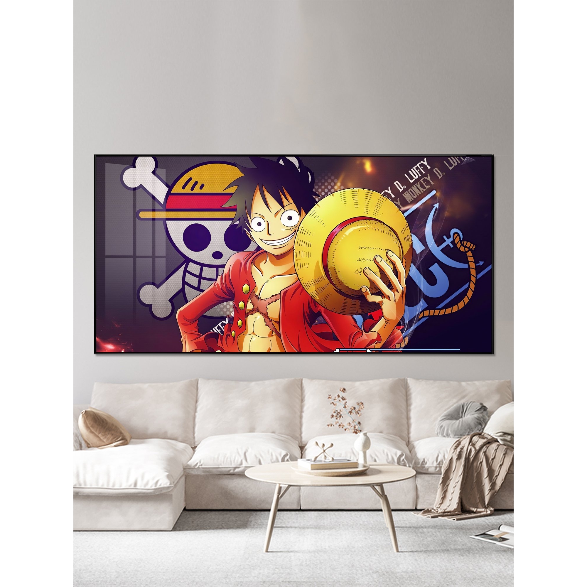海贼王艾斯装饰画儿童房间卧室布置壁画沙发背景墙横幅晶瓷立体画图片