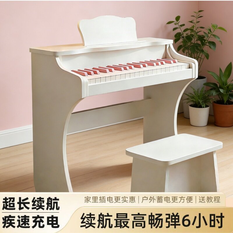 木质小钢琴37键儿童初学幼儿启蒙玩具迷你电子琴乐器家用钢琴礼物