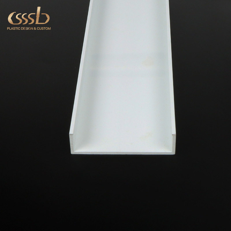 PVCU型卡槽PPABS材质挤出塑料件办公桌排线槽盖板绝缘耐磨