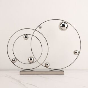 现代轻奢金属圆圈艺术摆件样板间电视柜酒柜客厅茶几家居软装 饰品