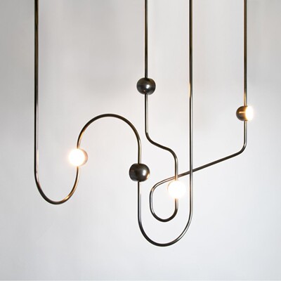 Rich Brilliant Willing设计师Vitis玻璃吊灯餐厅个性线条葡萄灯