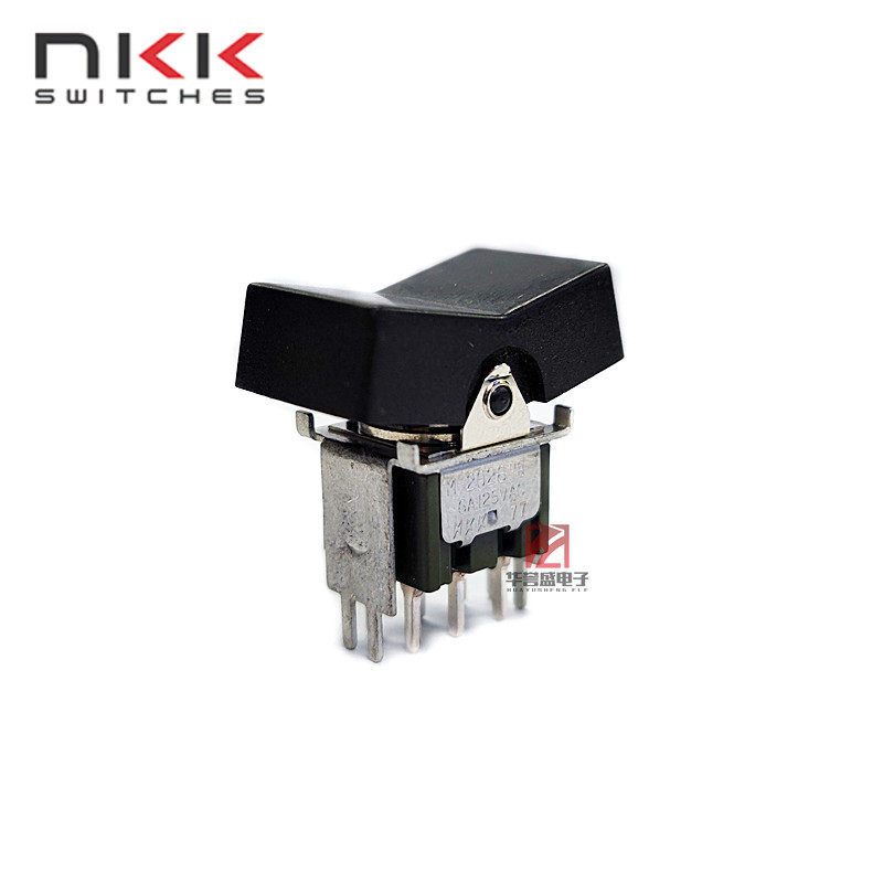 日本NKK M-2028YB 翘板开关 6脚3档 复位 带支架