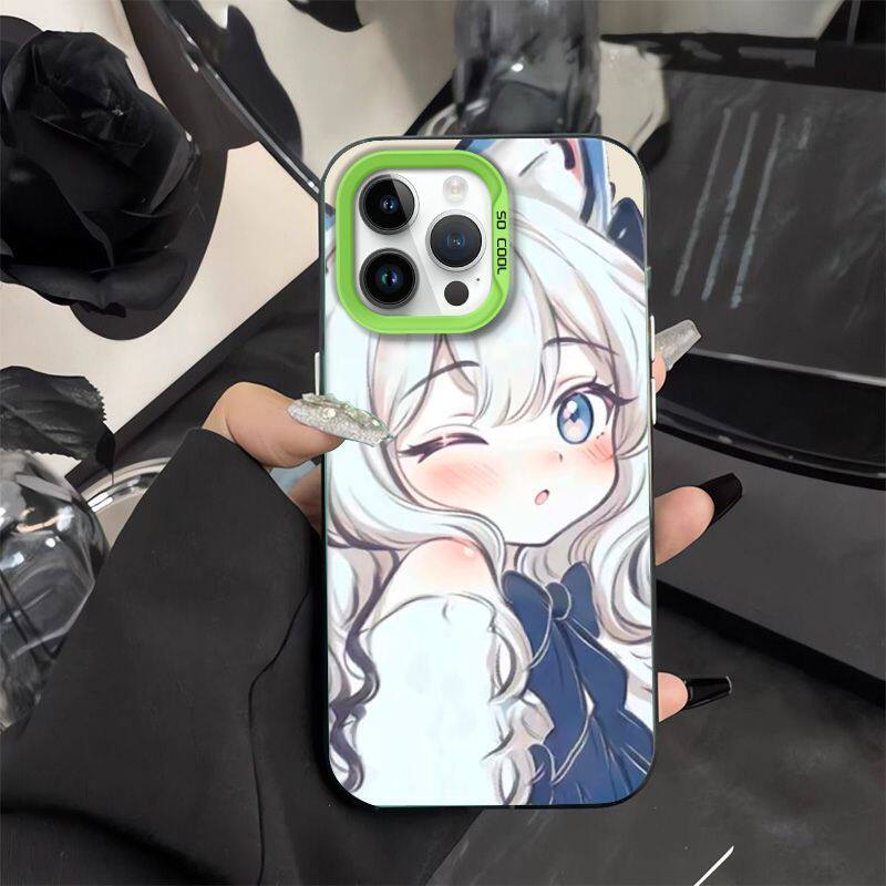 彩银iPhone12银发猫女孩15PLUS高颜值13荣耀400手机壳硬IQOOZ10TURBO苹果16ProMax可爱适用华为NOVA14PRO创意
