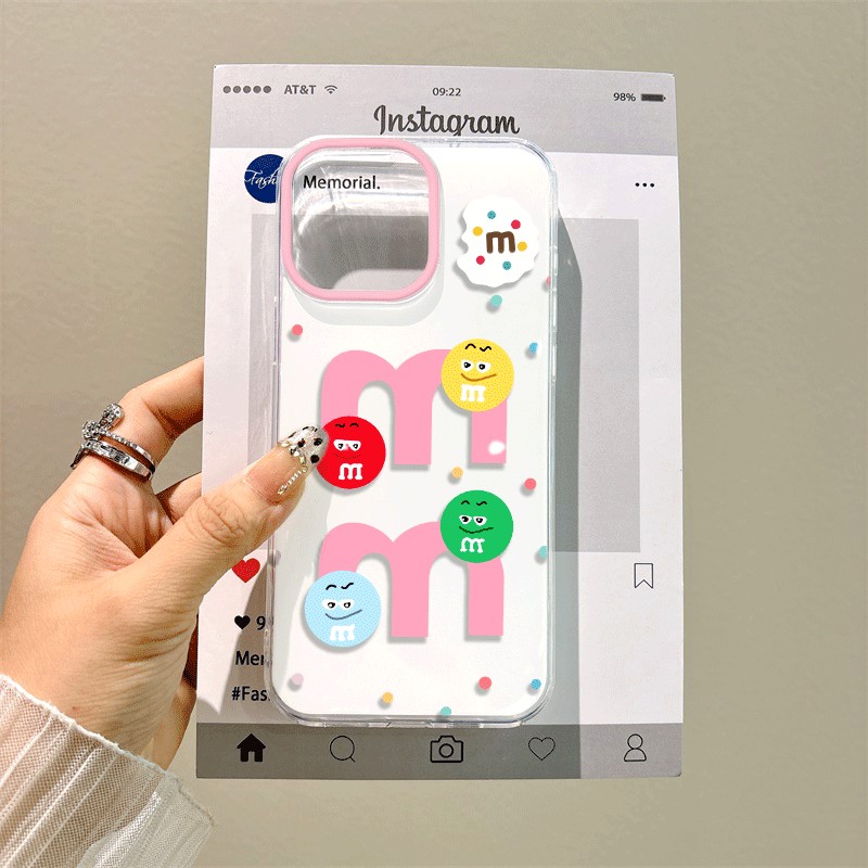 苹果13趣味m豆红米note14小众Nova12ultra创意16plus手机壳带挂绳iPhone15ProMax荣耀GT适用大孔硬OPPOfindX8