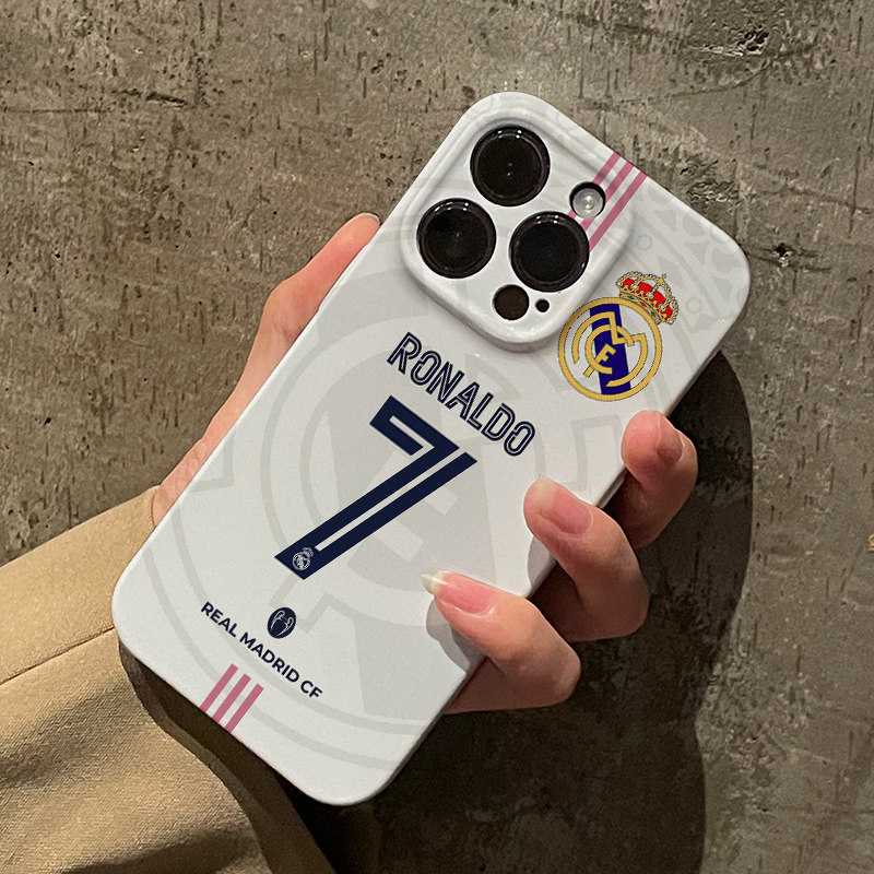 iPhone12适用15ProMax菲林16plus手机壳硬苹果14高级感OPPOReno13足球队皇马c罗7号红米k70Ultra创意VIVOx200