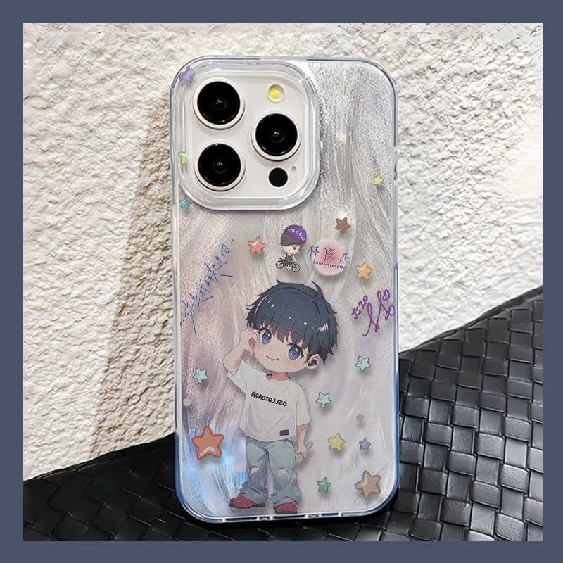 小米CIVI5PRO硬14羽纱Q版可爱林俊杰iPhone12卡通16PLUS创意15ProMax手机壳ins风荣耀400苹果13适用IQOOneo10