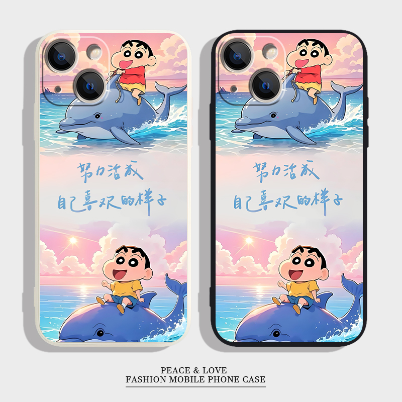 蜡笔小新手机壳iPhone13荣耀GT适用小米15ULTRA卡通iQOOneo9spro+苹果14创意12ProMax软16plus可爱VIVOs20Pro