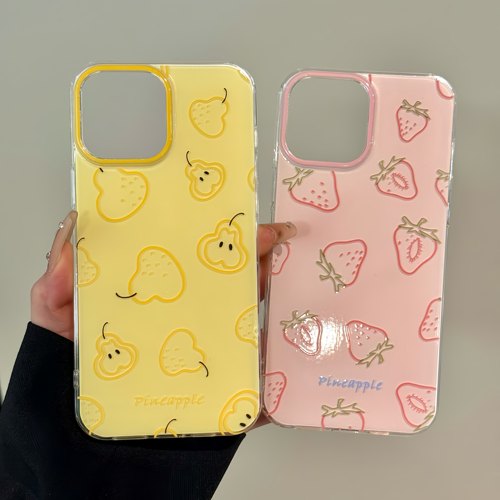 OPPOfindx8苹果16小清新红米TURBO4适用14plus大孔iPhone1315手机壳荣耀MAGIC7硬12promax草莓梨子华为mate70