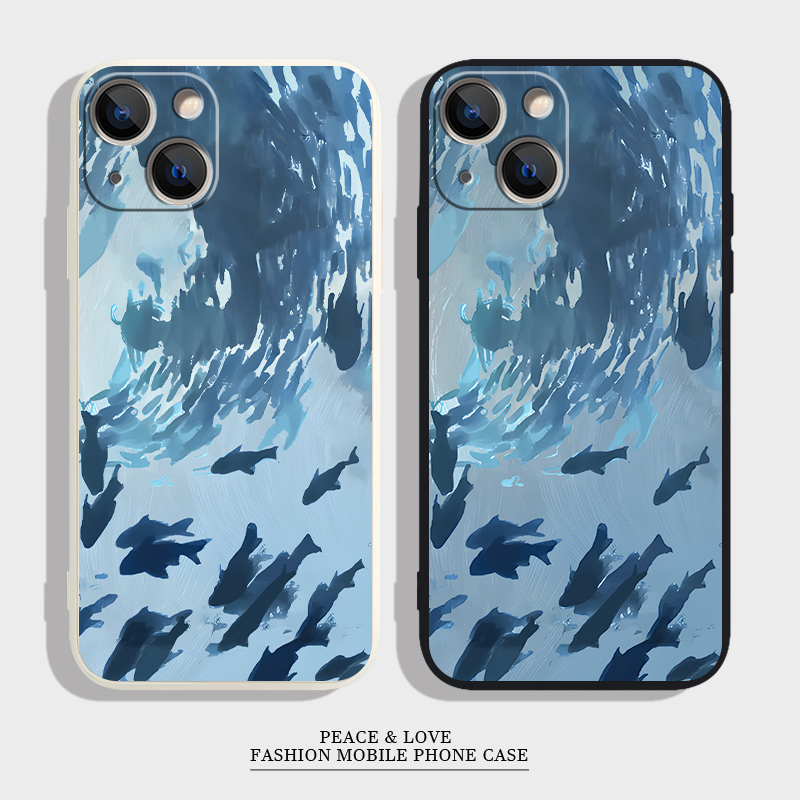 华为Pura70软iPhone14创意深海鱼群OPPOReno13手机壳适用ins风华为NOVA12活力版15ProMax苹果16小众iQOOneo10