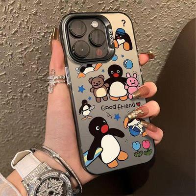 郁金香pingu企鹅VIVOS30PROMINI苹果14适用Nova12彩银创意16PLUS华为HI畅享80S手机壳硬iPhone15卡通13ProMax