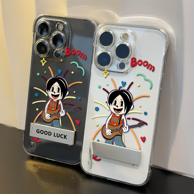 TURBO5吉他陶喆米老鼠14plus超薄15透明IQOOz11TURBO带支架iPhone16周边A3手机壳硬17ProMax无边框苹果13适用