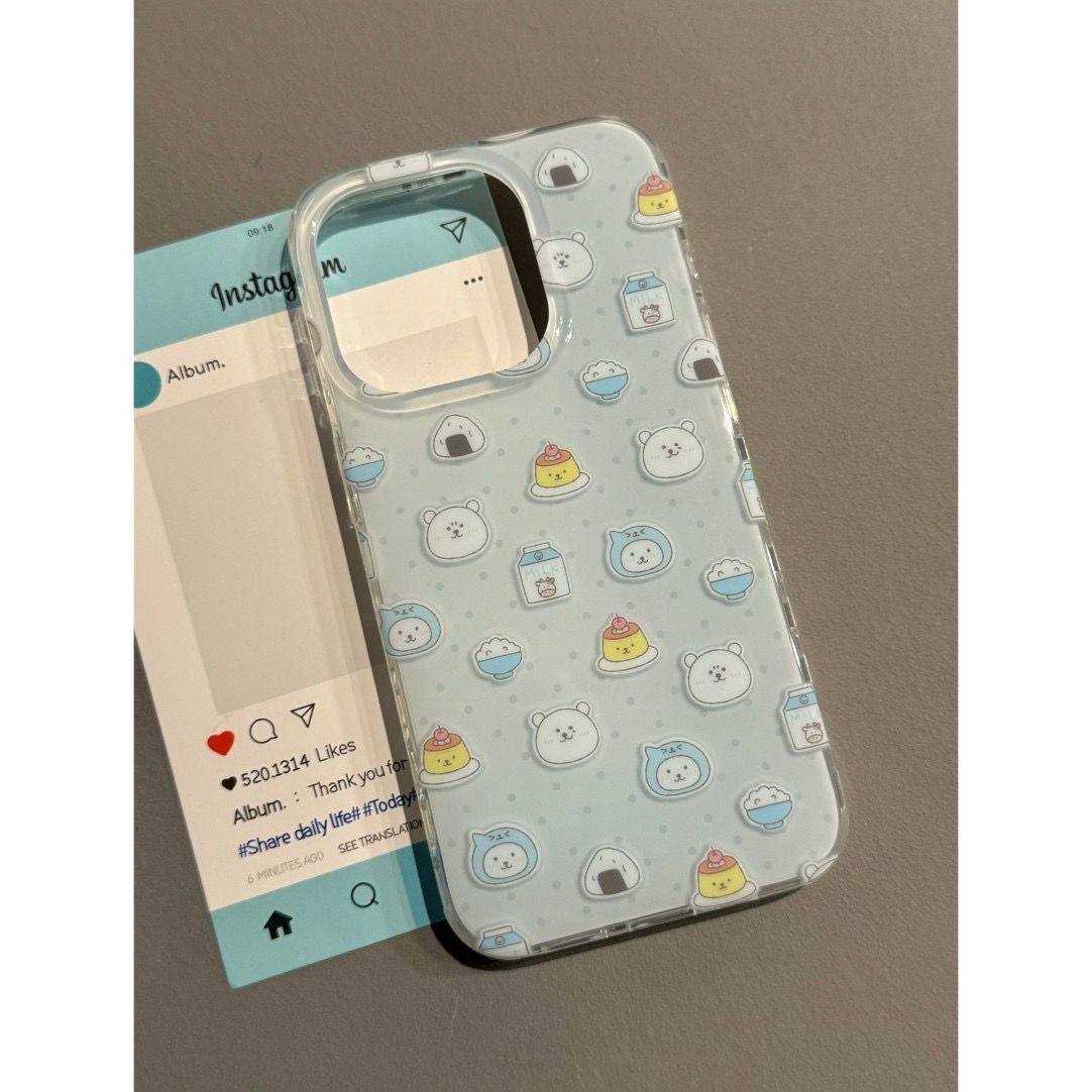 满屏自嘲熊iPhone13手机壳硬12ProMax少女心苹果16可爱小米15适用14plus大孔VIVOx200卡通真我gt7pro新款a58x