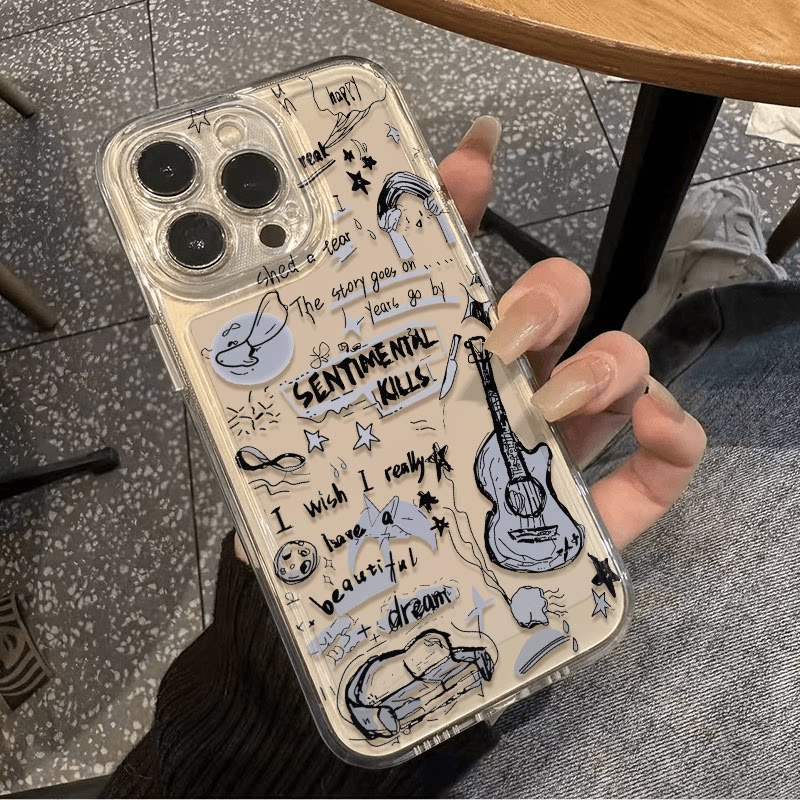 IQOOZ9TURBO手机壳iPhone15新款创意吉他Nova14透明软13适用荣耀POWER个性12ProMax苹果16潮酷VIVOS30PROMINI