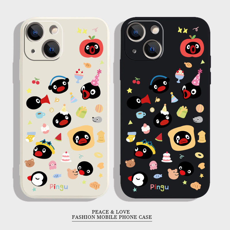 VIVOIQOONEO11可爱14PLUS适用小米13PRO软iPhone17苹果16ProMax手机壳12一加15m记pingu黑企鹅荣耀MAGIC8卡通,3C数码配件,手机保护套/壳,淘宝优惠券,粉丝福利购,淘宝优惠卷