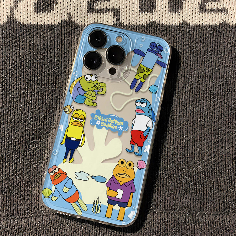 iPhone16透明软苹果15promax华为NOVA14创意适用可爱比奇堡居民手机壳荣耀POWERVIVOIQOOZ10x红米TURBO4一加9