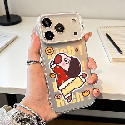 15ProMax彩银一加12苹果17华为MATE80可爱Nova13荣耀500手机壳硬iPhone16跳舞小新14PLUS适用VIVOX300PRO卡通