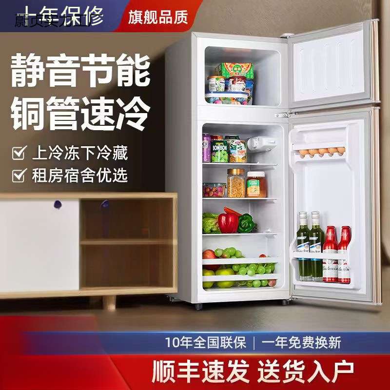 一级节能两人小冰箱家用小型宿舍租房用迷省电办公室双门电冰箱你