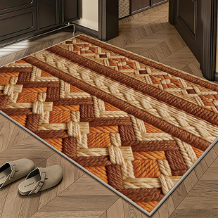 入户门地垫2026新款 高级感民族风家用防滑耐脏耐磨脚垫子玄关地垫