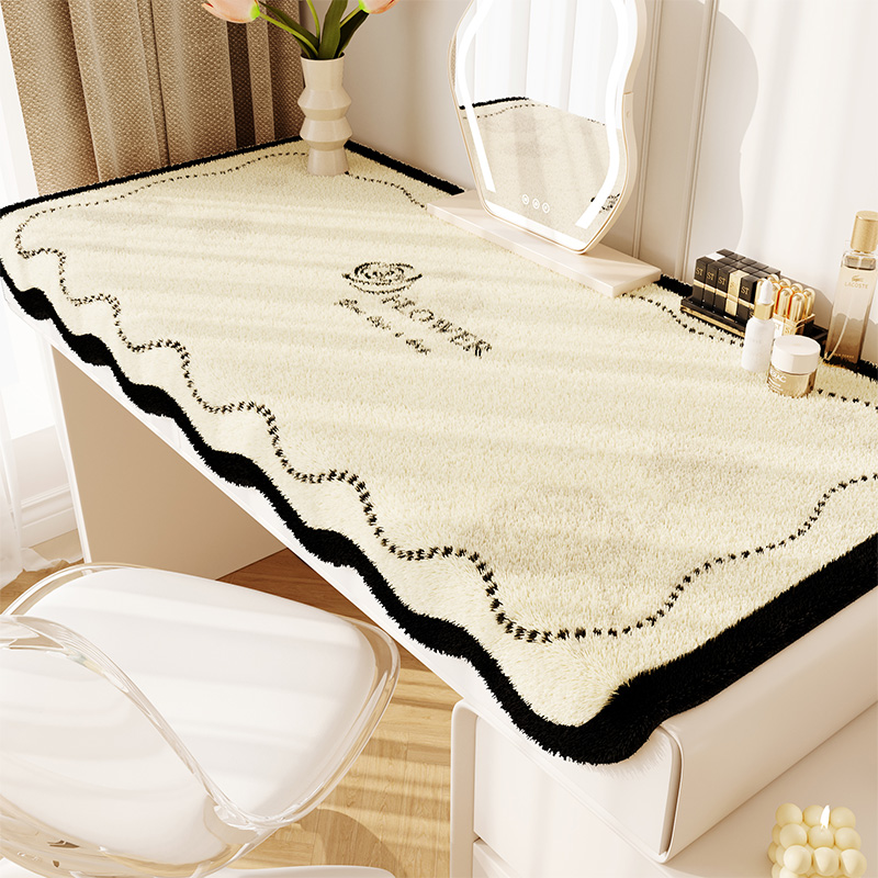 梳妆台毛绒桌面垫轻奢高级感冬季
