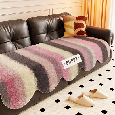 美拉德复古沙发垫秋冬毛绒高级感