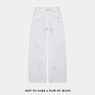 巴黎风格轻奢泼墨牛仔裤