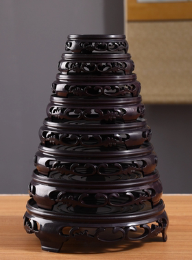 花盆底座鱼缸托架盆景兰花盆托盘香炉花瓶仿紫砂塑料托盘