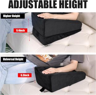 2合1可调高度肘部A3支撑枕带口袋符合人体工学的肘部扶手楔形枕