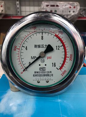 杭州东亚YN100ZT耐震轴向带边压力表 2.5 6 10 16 25 40 60 100MP