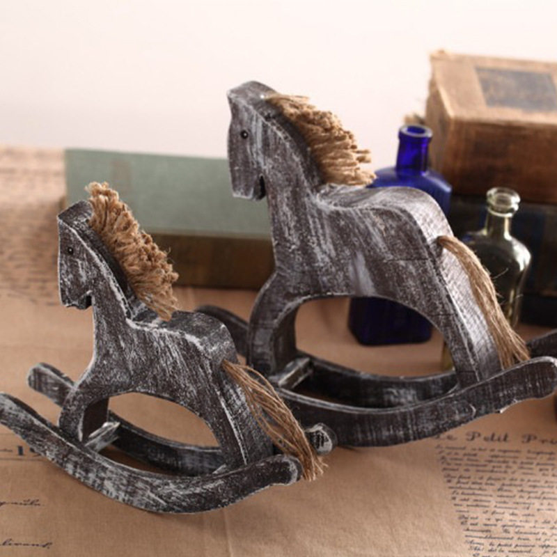北欧式原木质制作木雕小马摇摇马复古做旧家居装饰品书房桌面摆件,鲜花速递/花卉仿真/绿植园艺,其它园艺用品,淘宝优惠券,粉丝福利购,淘宝优惠卷