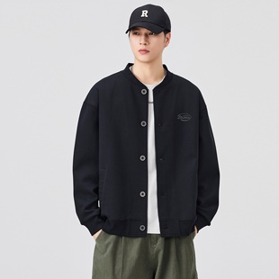 佑步仕开衫卫衣男士春秋新款棒球服上衣潮流百搭宽松休闲夹克外套