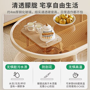 边几移动茶几小户型沙发边柜简约现代小茶几侧边柜小推车椭圆家居