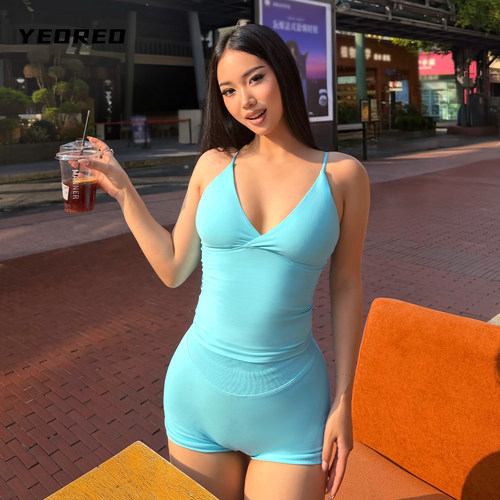 YEOREO莱卡美背短裤网球运动套装