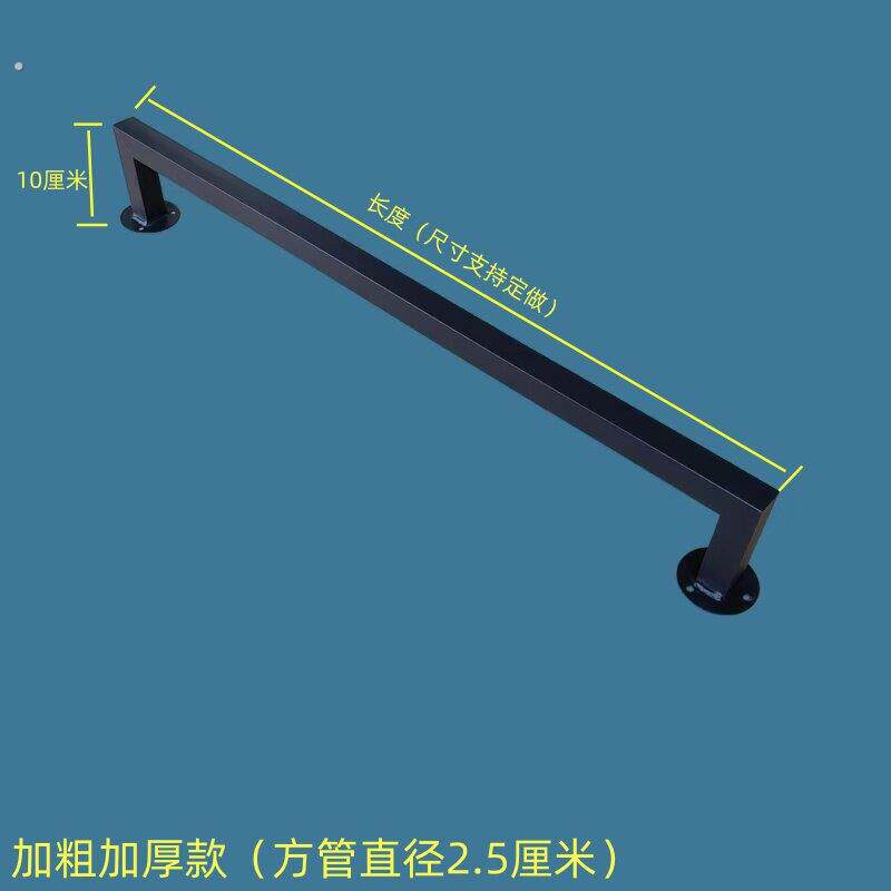 加粗款黑色服装正挂墙上挂衣杆方管出样挂版衣架男女装店装修货架
