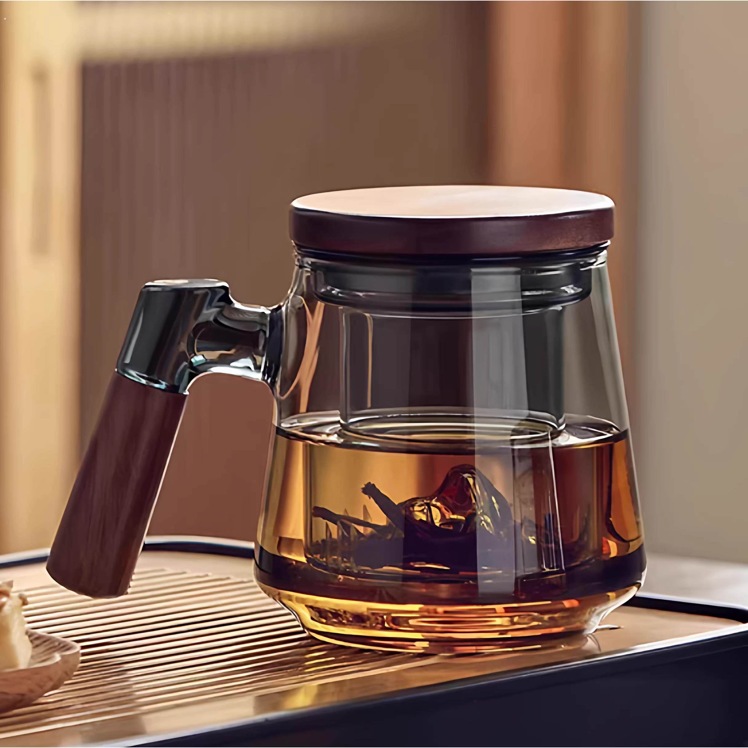 玻璃泡茶杯带过滤茶水分离杯子办公绿茶杯男士个人专用喝茶道水杯