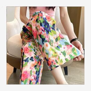 棉绸阔腿裤 薄款 防蚊裤 九分裤 夏天睡衣 纯棉绸睡裤 可外穿大码 女夏季