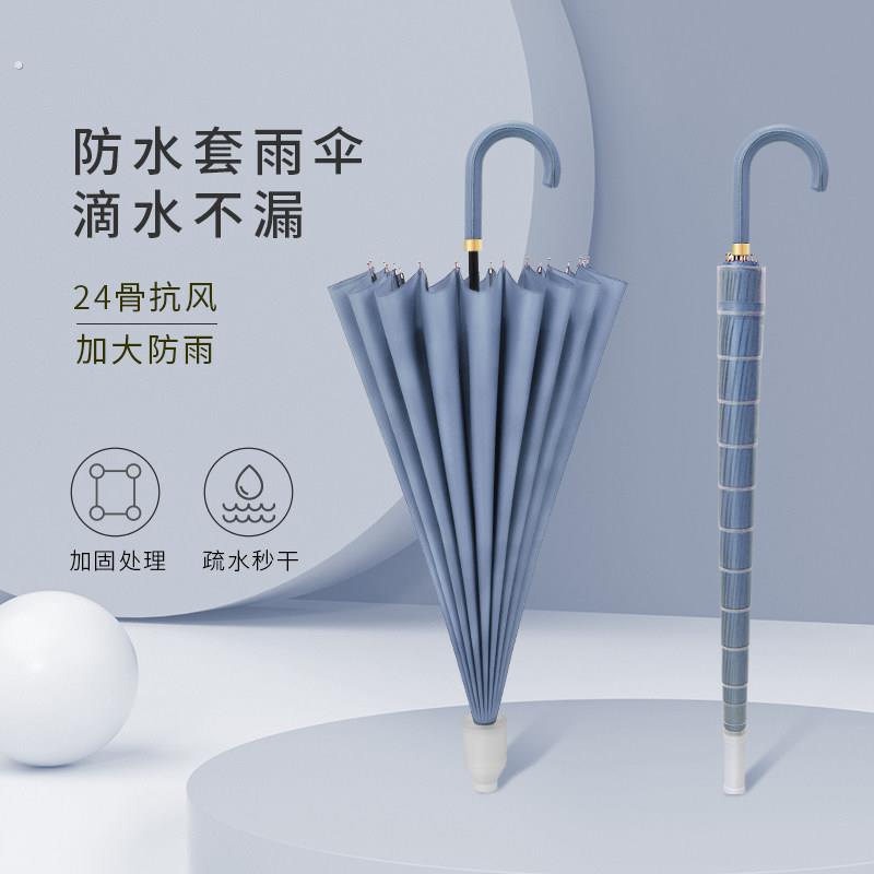 防水套雨伞男士大号自动带套车载暴雨专用加大加固长柄直杆伞女