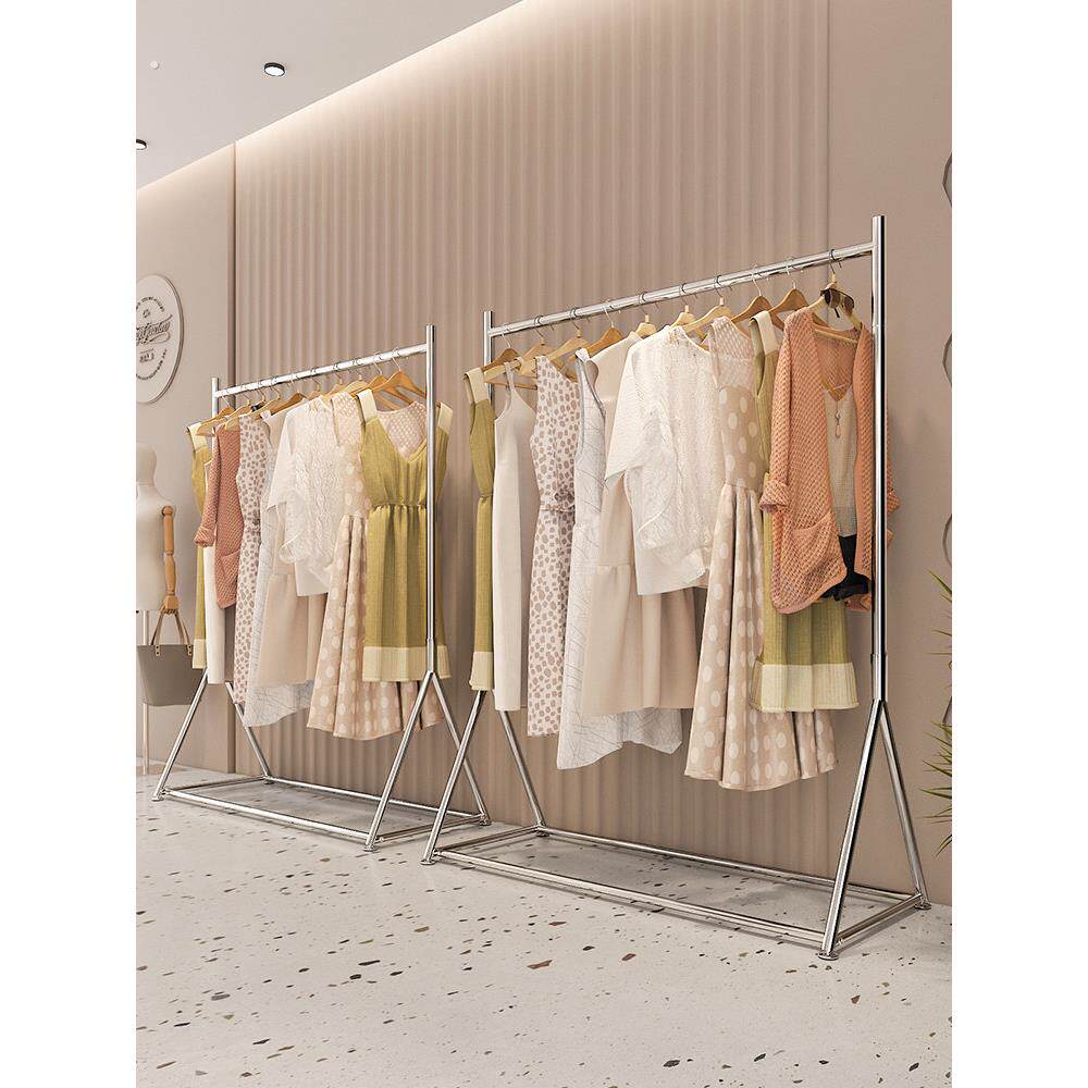 不锈钢服装店展示架落地式女装店挂衣架童装悬挂衣服架子陈列货架