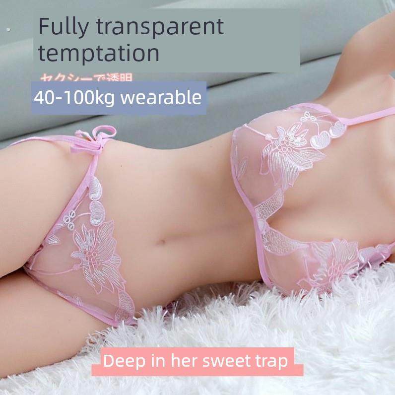 法式性感蕾丝文胸套装大胸显小内衣内裤女透气上托聚拢薄款胸罩