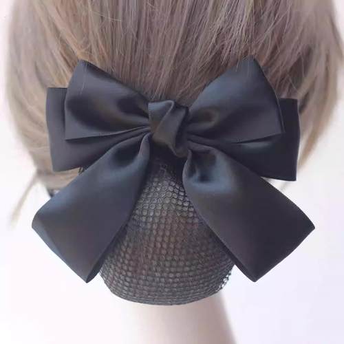 头花女网兜职业发网护士盘头发蝴蝶结服务员酒店黑色头饰发饰发套