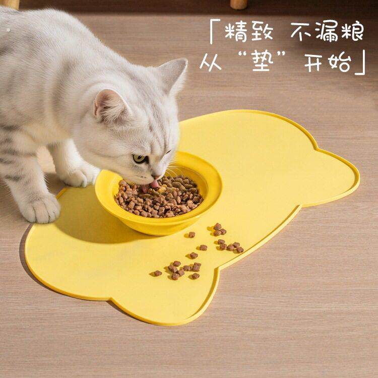 优质防水可爱猫头宠物餐垫猫碗垫防水防滑垫猫咪狗狗吃饭餐盘餐具