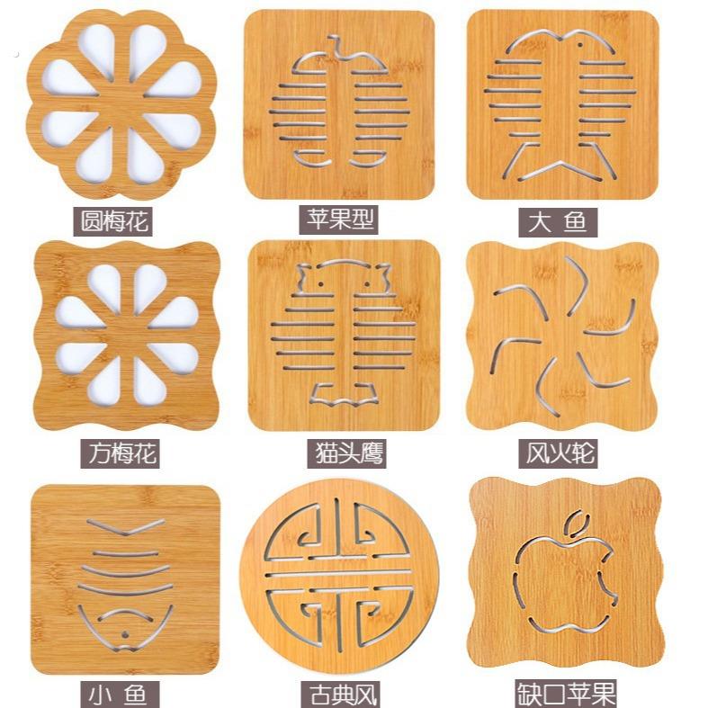 家用木质菜盘防烫垫 厨房餐桌托盘碗杯垫加厚饭桌防滑隔热垫