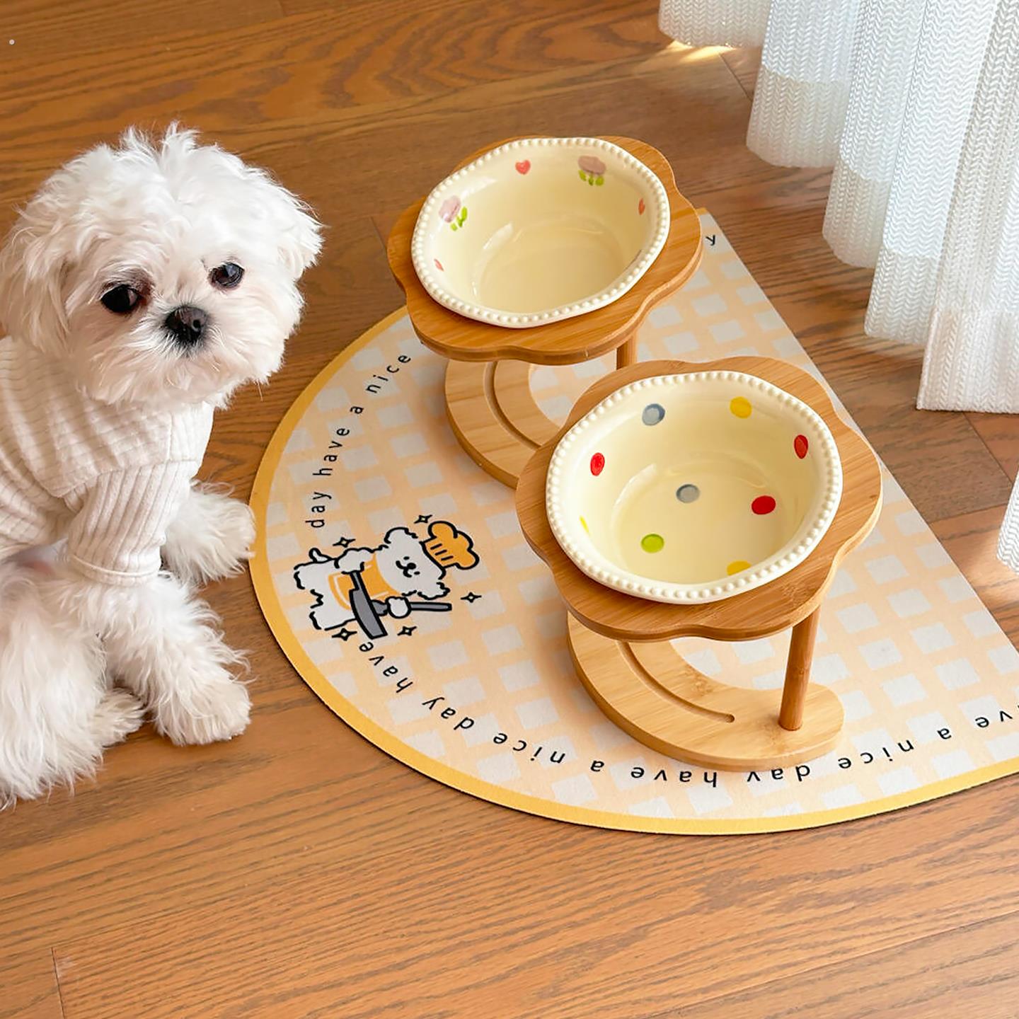 宠物餐垫猫咪狗狗餐垫狗碗猫碗防水防滑吃饭垫子硅藻泥防洒速干