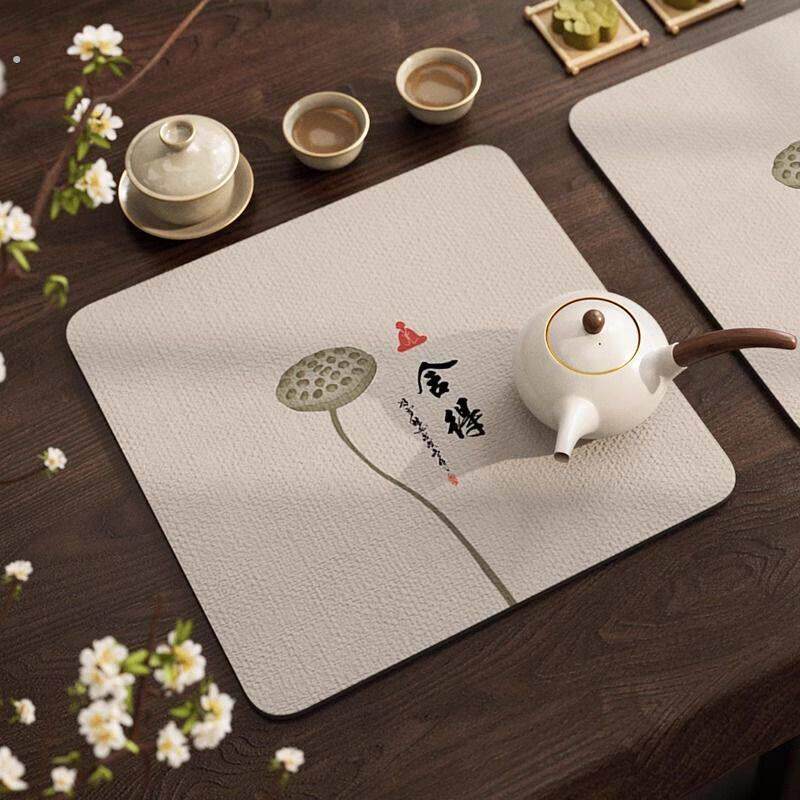 新中式茶垫茶几餐垫茶具茶杯防滑垫小尺寸杯垫吸水垫隔热茶台垫子