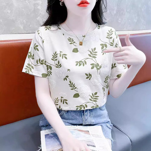 今年流行漂亮上衣 韩版 宽松短袖 t恤女宽松棉女装 夏洋气别致小衫