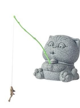 可爱系小猫钓鱼茶宠摆件创意小悟空青蛙鱼缸造景盆栽桌面装饰