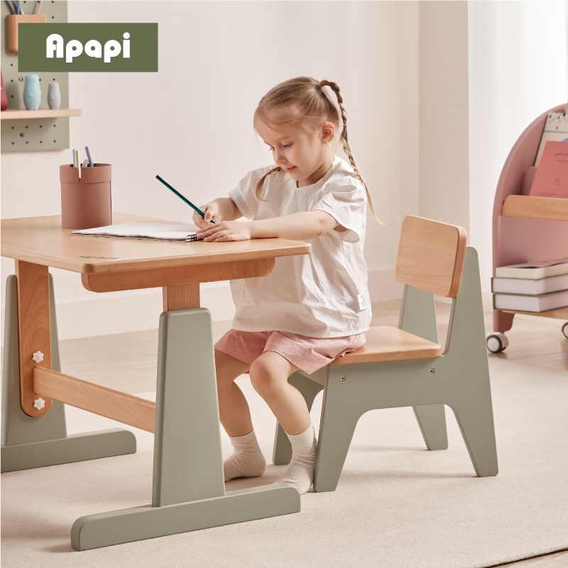 Apapi实木儿童椅学习椅幼儿园靠背椅儿童椅子宝宝小凳子木质板凳