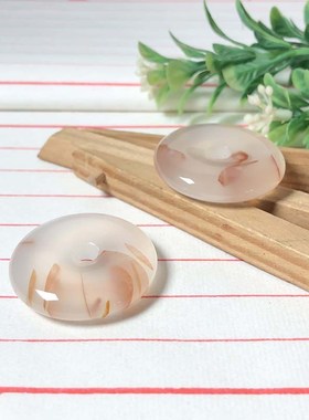 海洋玉髓3厘米龙纹平安扣 面包扣 甜甜圈 天然玛瑙草花男女款挂坠