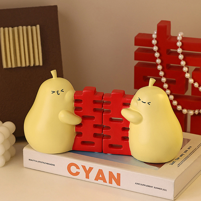 可爱喜字永不分梨摆件新婚家居实用装饰礼品送闺蜜新人结婚礼物