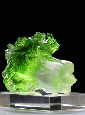 优选琉璃白菜摆件开业礼品古法琉璃白菜百财商务家居装饰品琉璃工